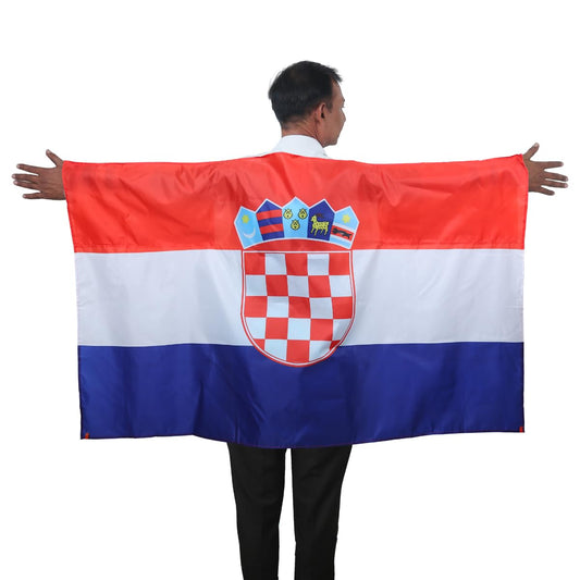 Kroatien Körperflagge aus wetterfestem Nylon Fankostüm  Bodyflagge Bodyflag Umhängeflagge für den Körper - EM 2024
