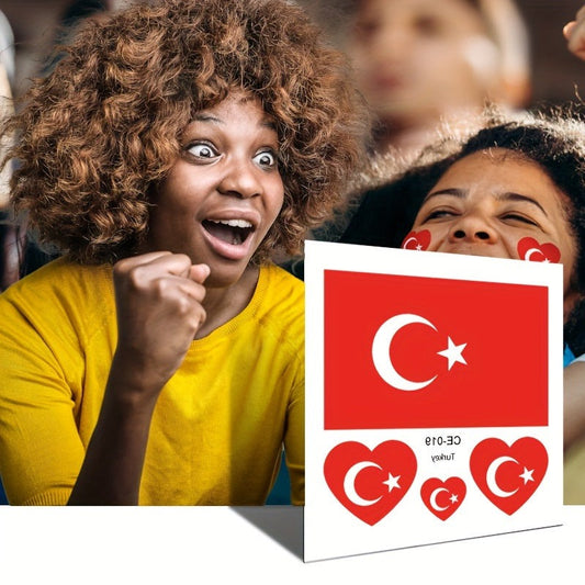 Türkei Flagge Klebetattoo für EM, Festivals, nationale Feierlichkeiten