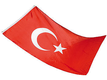 Türkei Fahne 150 x 90 cm aus reißfestem Polyester Bayrak Flagge Türkiye Türk Bayragi