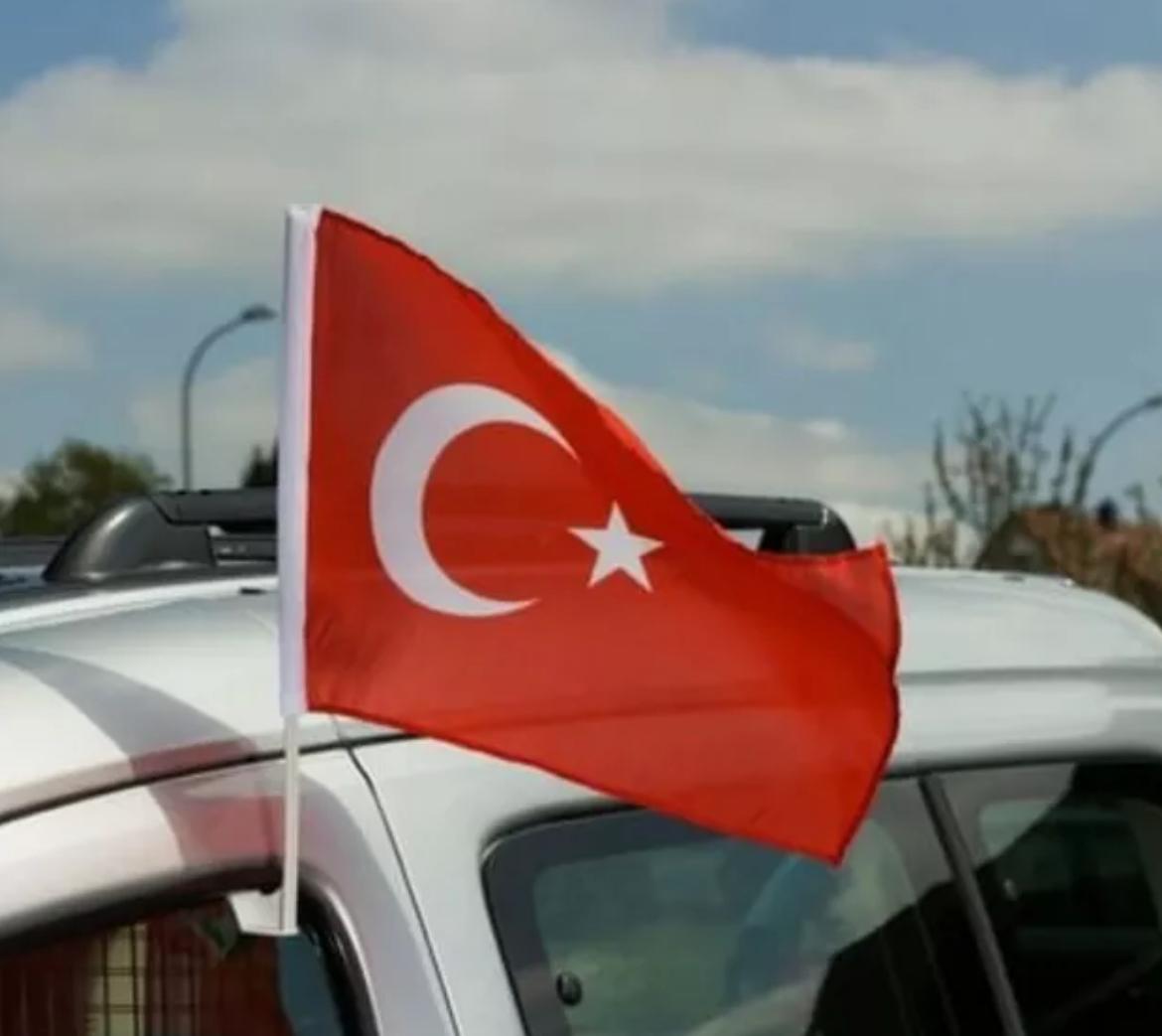 6-teilig Türkei KFZ Fan-Deko Set mit Autofahne Spiegelflaggen Kopfstützenfahnen Türkiye  Auto Fahne Flagge