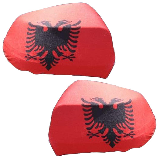 Albanien Spiegelfahne 2er Set Außenspiegel Flagge Autofahne