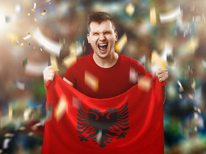 Albanien Spiegelfahne 2er Set Außenspiegel Flagge Autofahne