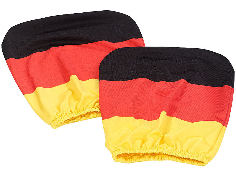 6-teilig Deutschland KFZ Fan-Deko Set mit Autofahne Spiegelflaggen Kopfstützenfahnen Auto Fahne Flagge
