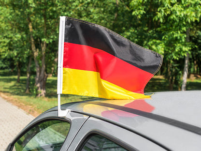 6-teilig Deutschland KFZ Fan-Deko Set mit Autofahne Spiegelflaggen Kopfstützenfahnen Auto Fahne Flagge