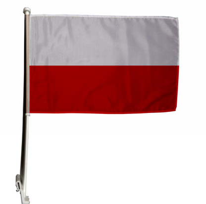 6-teilig Polen KFZ Fan-Deko Set mit Autofahne Spiegelflaggen Kopfstützenfahnen Polska Auto Fahne Flagge